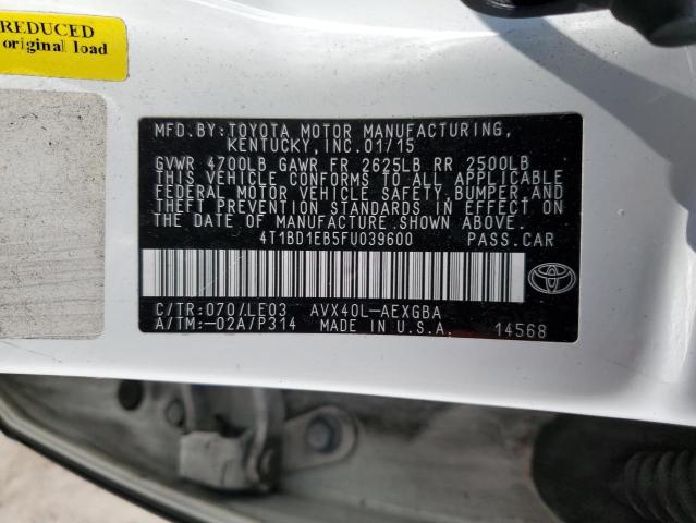 2015 TOYOTA AVALON HYB 4T1BD1EB5FU039600