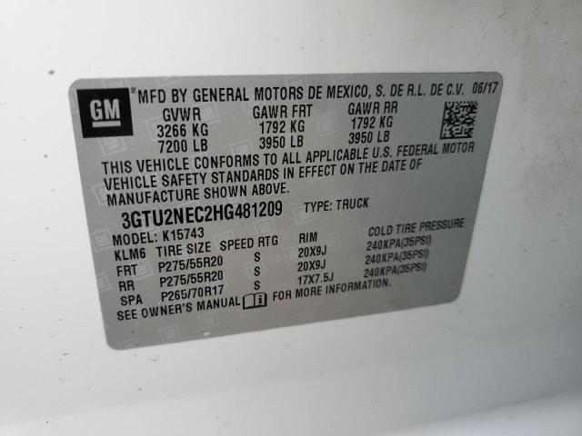 2017 GMC SIERRA K15 - 3GTU2NEC2HG481209