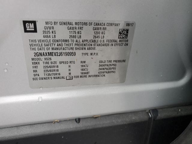 2018 CHEVROLET EQUINOX PR - 2GNAXMEV2J6190959