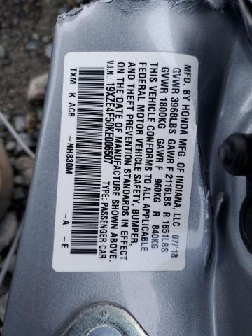 2019 HONDA INSIGHT EX 19XZE4F50KE006507