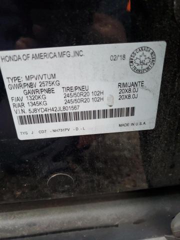 2018 ACURA MDX NAVI 5J8YD4H42JL801567