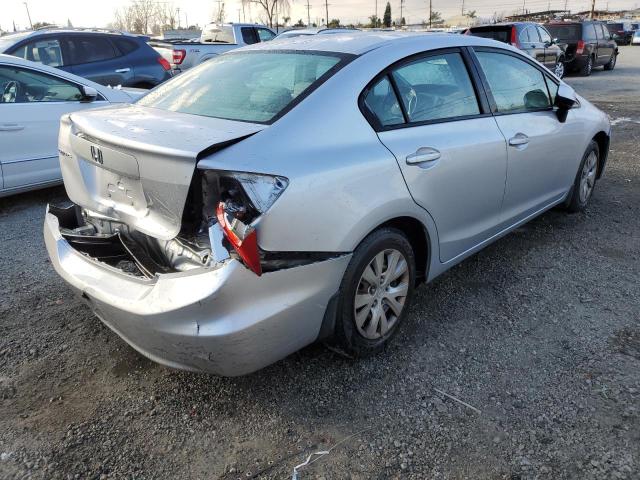 HONDA CIVIC LX 2012 silver sedan 4d gas 19XFB2F51CE320958 photo #4