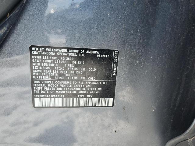 2018 VOLKSWAGEN ATLAS 1V2BR2CA1JC512184