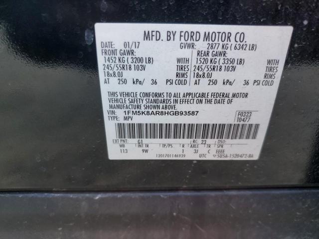2017 FORD EXPLORER P - 1FM5K8AR8HGB93587