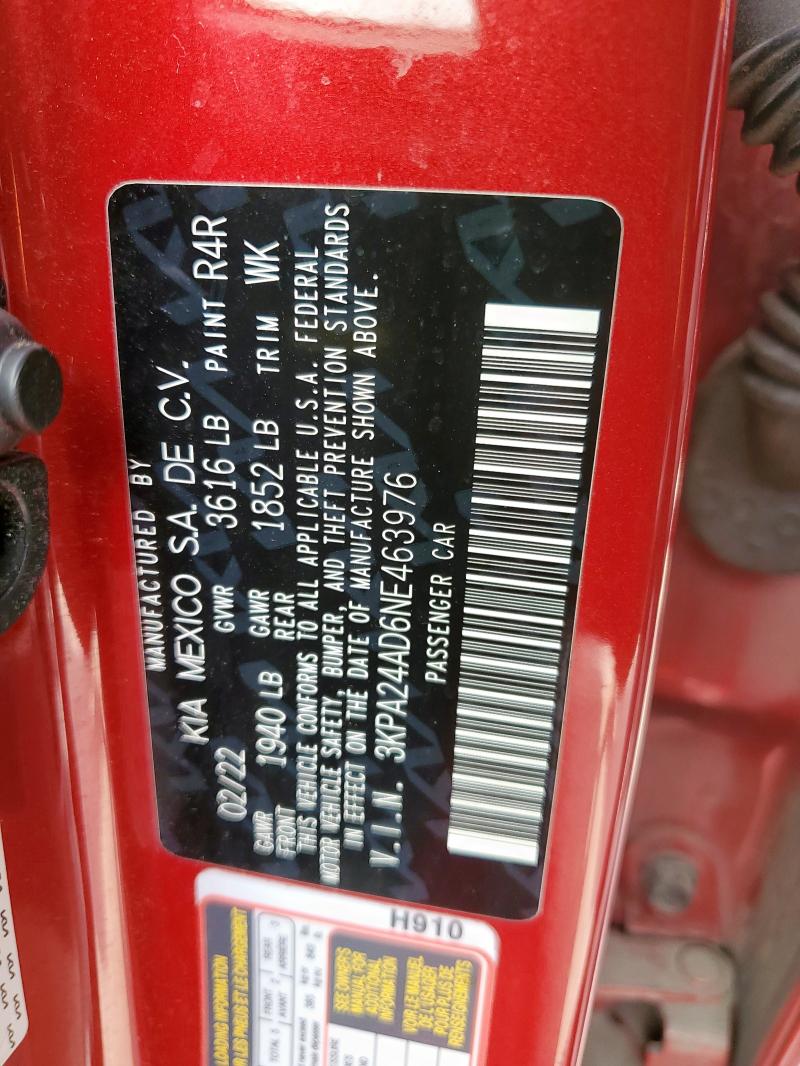 2022 KIA RIO LX - 3KPA24AD6NE463976