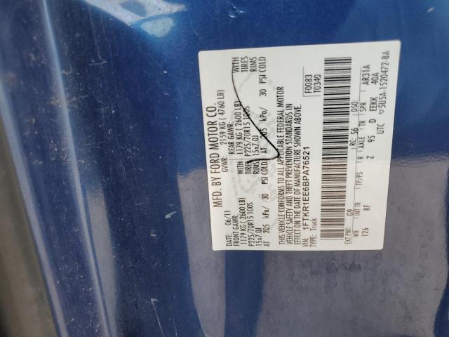 2011 FORD RANGER SUP - 1FTKR1EE6BPA76521