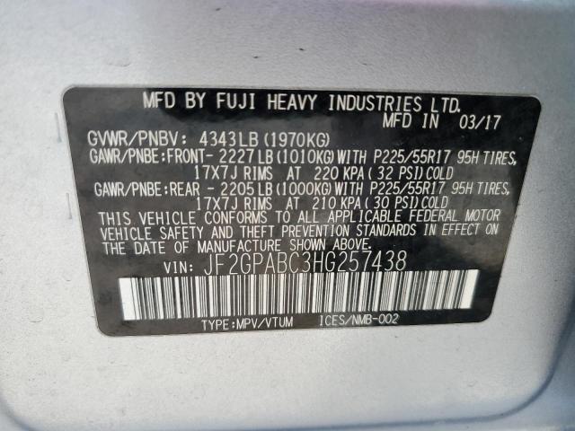 2017 SUBARU CROSSTREK - JF2GPABC3HG257438
