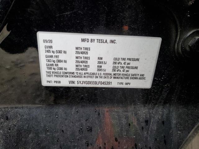 2020 TESLA MODEL Y - 5YJYGDEE0LF045391