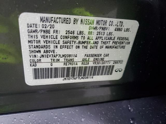2020 INFINITI Q50 PURE - JN1EV7AP7LM208114