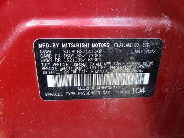 Lot #2429199616 2022 MITSUBISHI MIRAGE G4 salvage car