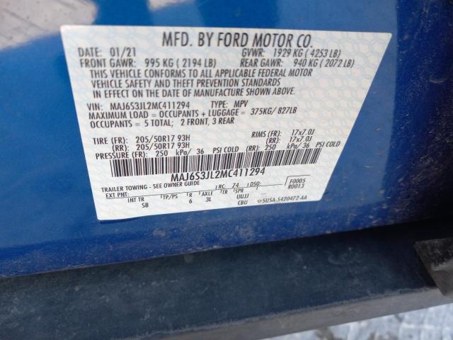 2021 FORD ECOSPORT S - MAJ6S3JL2MC411294