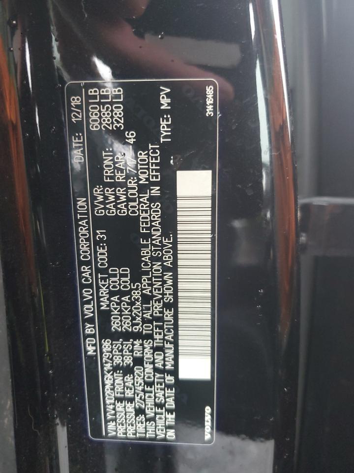 YV4102PM6K1479186 VOLVO XC90 2019