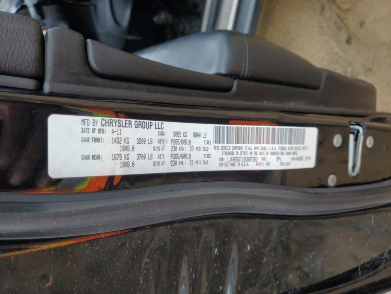 1J4RR5GT1BC697362 2011 Jeep Grand Cherokee Limited