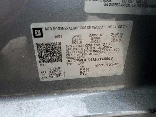 2021 CHEVROLET SILVERADO - 3GCPWDED1MG146568