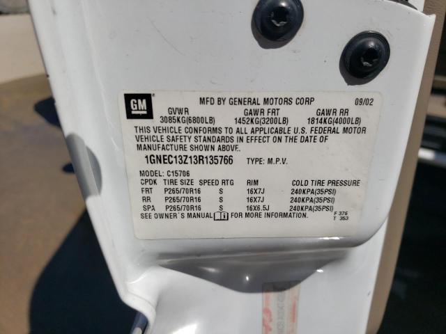 2003 Chevrolet Tahoe C1500 VIN: 1GNEC13Z13R135766 Lot: 48533534