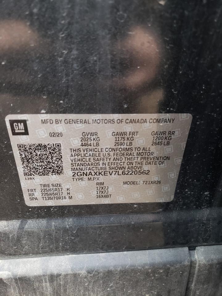 2GNAXKEV7L6220562 CHEVROLET EQUINOX 2020