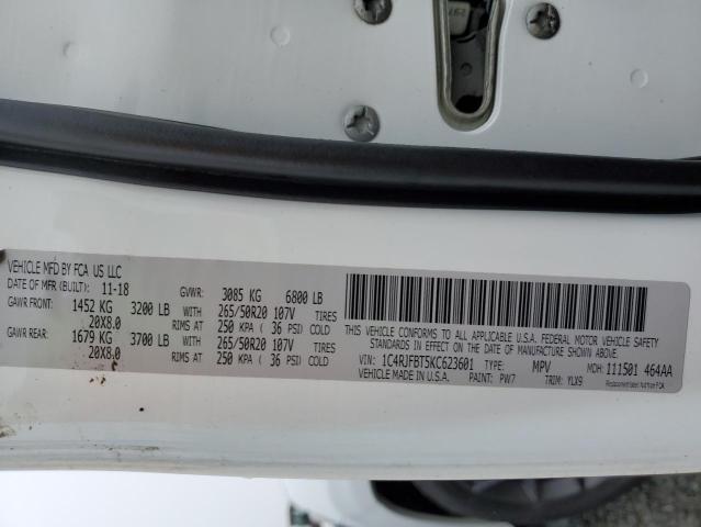 2019 JEEP GRAND CHER - 1C4RJFBT5KC623601