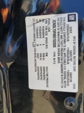 2006 Chevrolet Equinox Lt VIN: 2CNDL73F866152900 Lot: 47186804