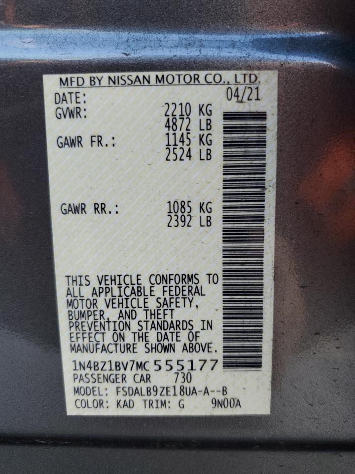 1N4BZ1BV7MC555177 NISSAN LEAF 2021