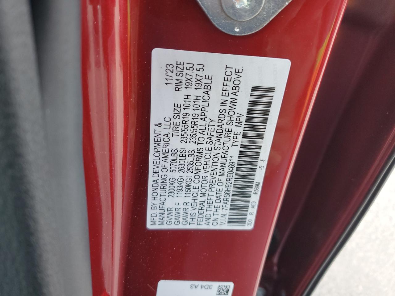 7FARS6H92RE046911 HONDA CRV 2024