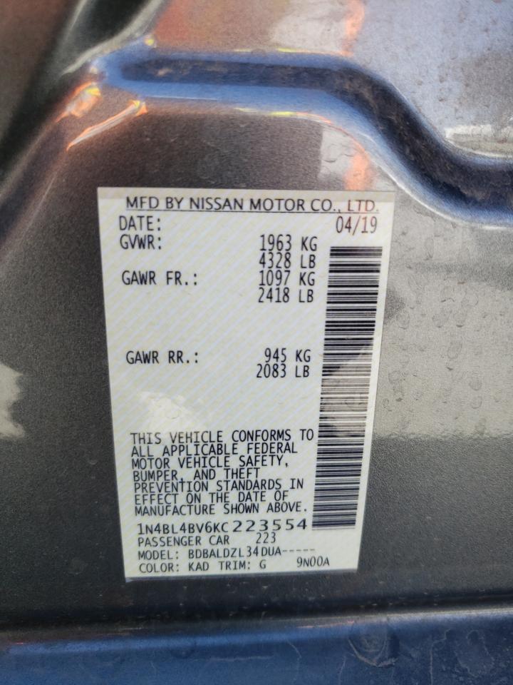 1N4BL4BV6KC223554 NISSAN ALTIMA 2019