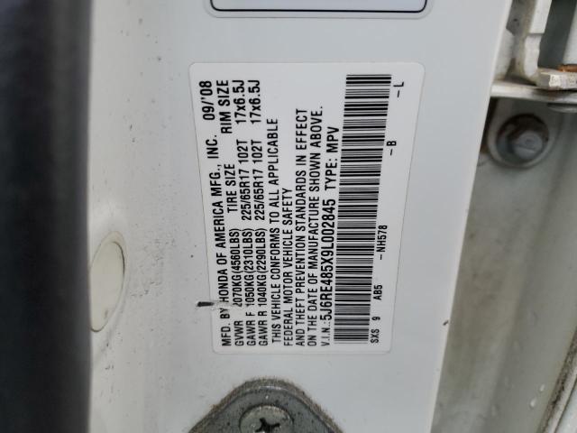 5J6RE485X9L002845 2009 Honda Cr-V Ex