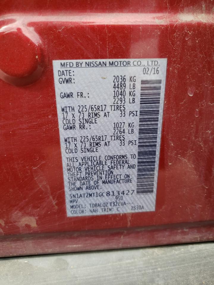 5N1AT2MT1GC813427 NISSAN ROGUE 2016