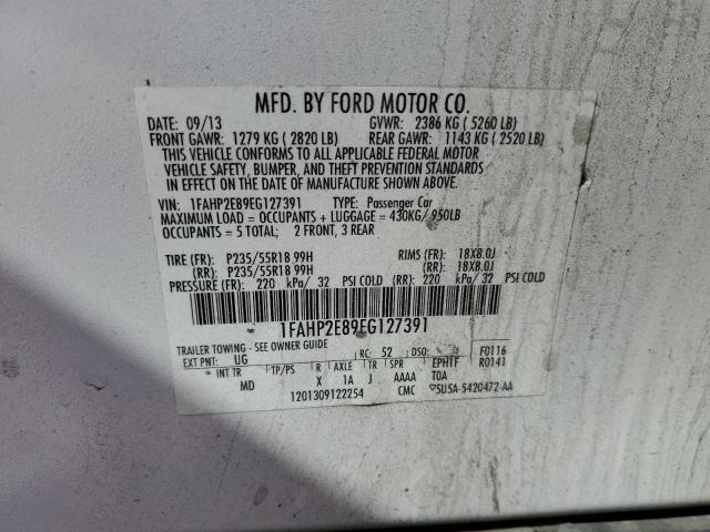 2014 Ford Taurus Sel VIN: 1FAHP2E89EG127391 Lot: 48559034