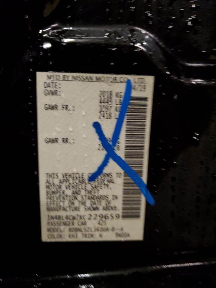 1N4BL4CW7KC229659 NISSAN ALTIMA 2019