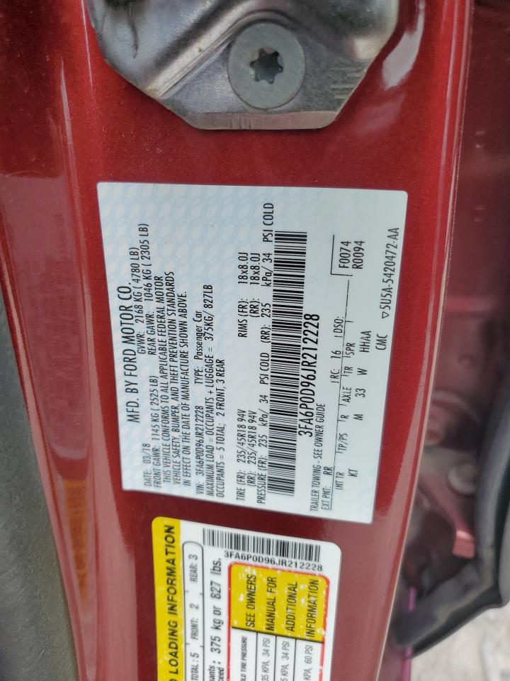 3FA6P0D96JR212228 FORD FUSION 2018
