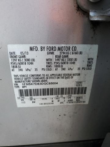 2013 Ford Explorer Xlt VIN: 1FM5K7D83DGC85004 Lot: 46321054