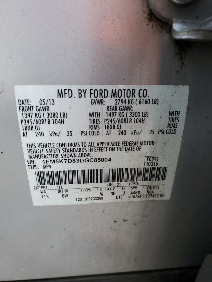 1FM5K7D83DGC85004 2013 Ford Explorer Xlt