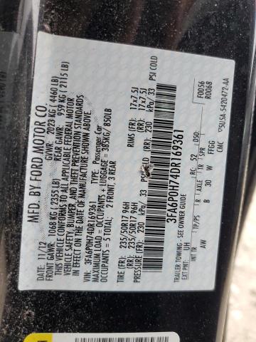 VIN 3FA6P0H74DR169361 2013 Ford Fusion, SE no.12