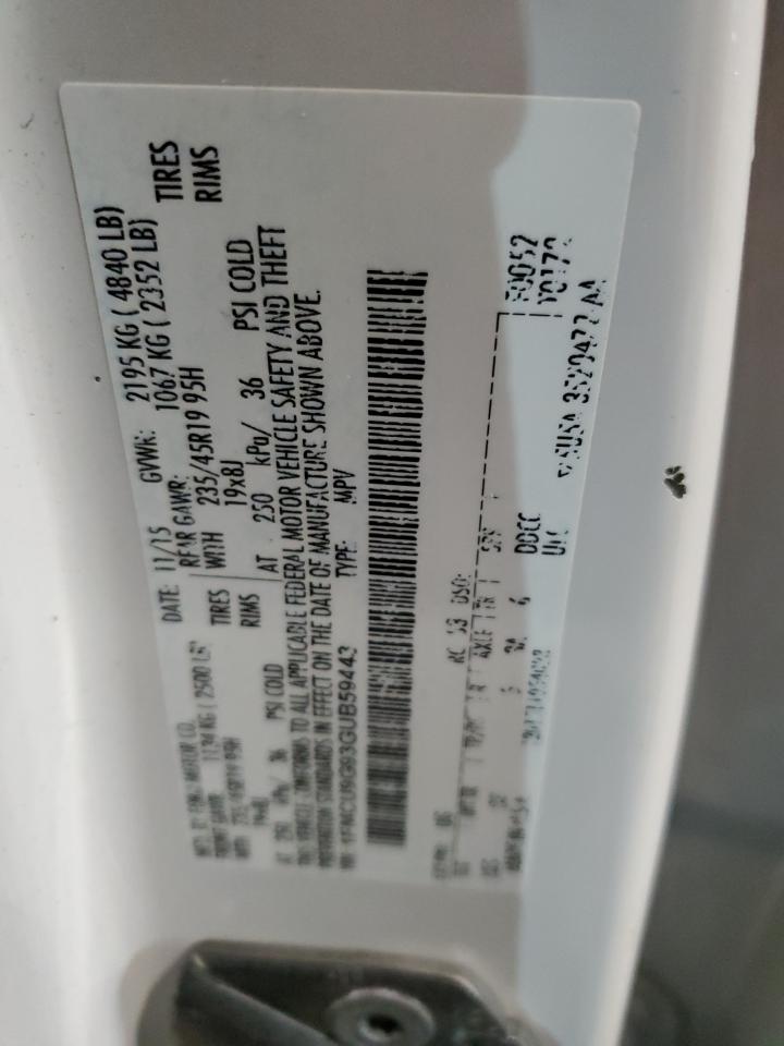 1FMCU9G93GUB59443 FORD ESCAPE 2016
