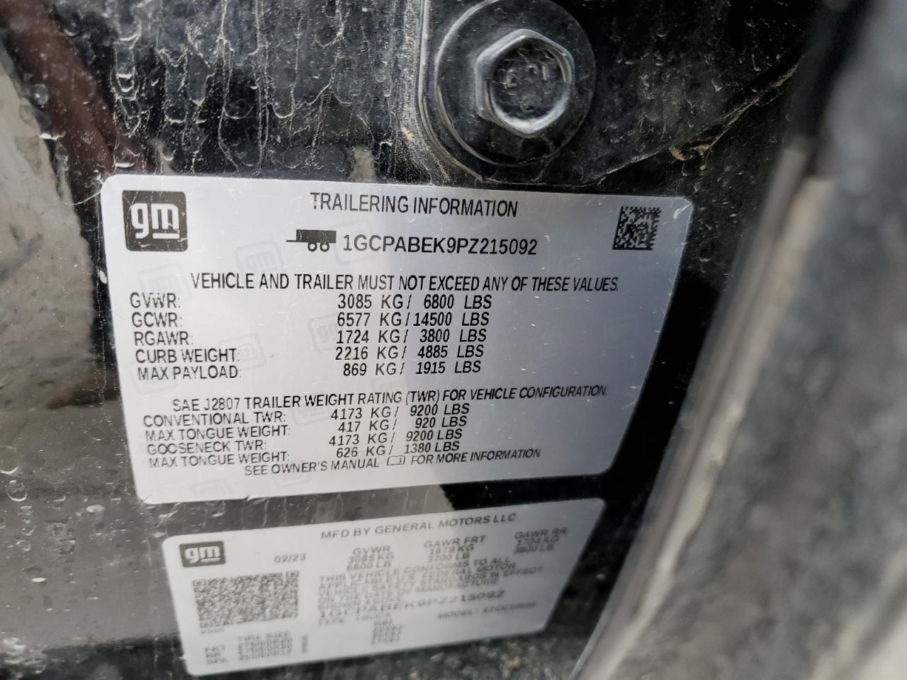 1GCPABEK9PZ215092 CHEVROLET ALL Models 2023