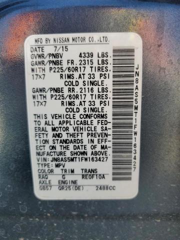 2015 Nissan Rogue Select S VIN: JN8AS5MT1FW163427 Lot: 45339494