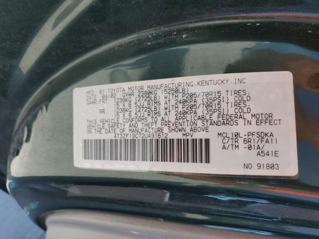 2002 Toyota Sienna Ce VIN: 4T3ZF19C72U491612 Lot: 53098884