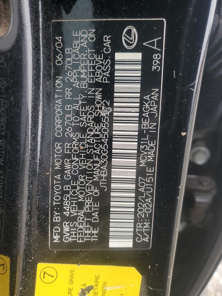 JTHBA30G545055572 2004 Lexus Es 330