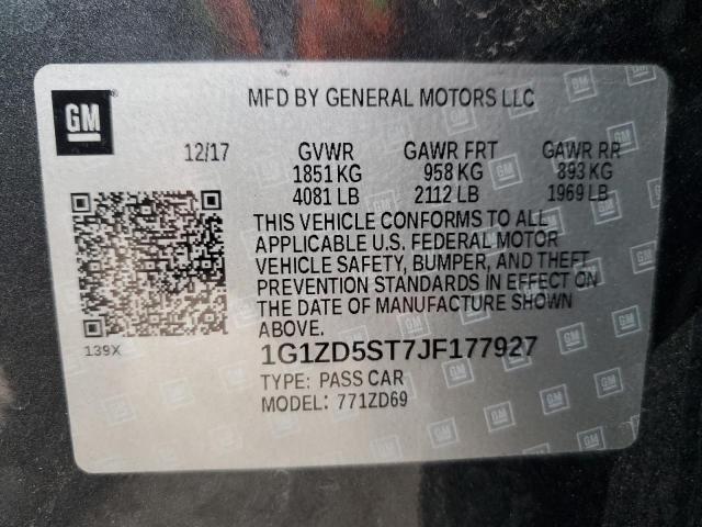 2018 Chevrolet Malibu Lt VIN: 1G1ZD5ST7JF177927 Lot: 47433884