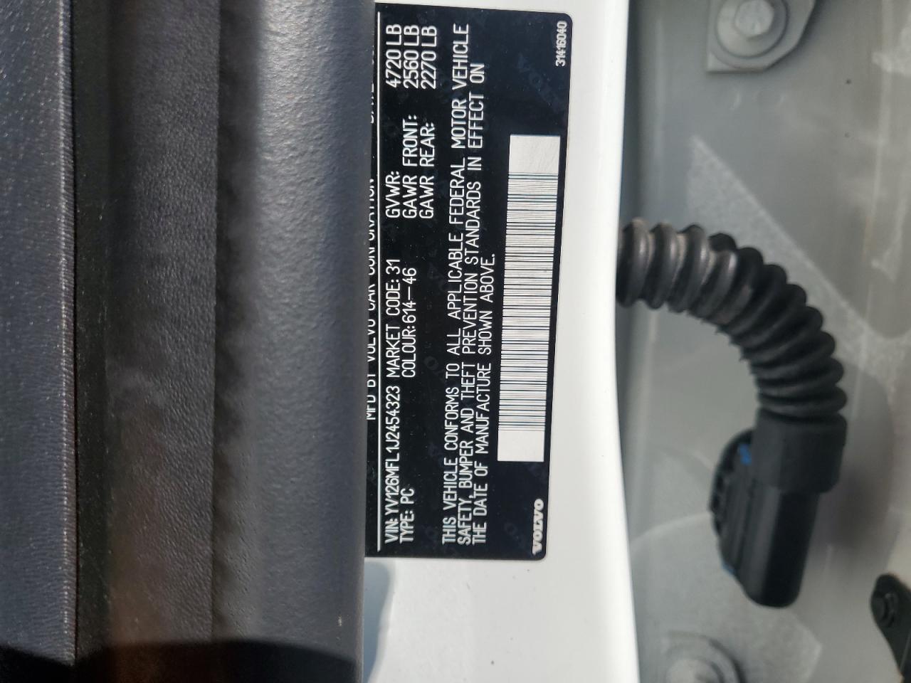 YV126MFL1J2454323 VOLVO S60 2018