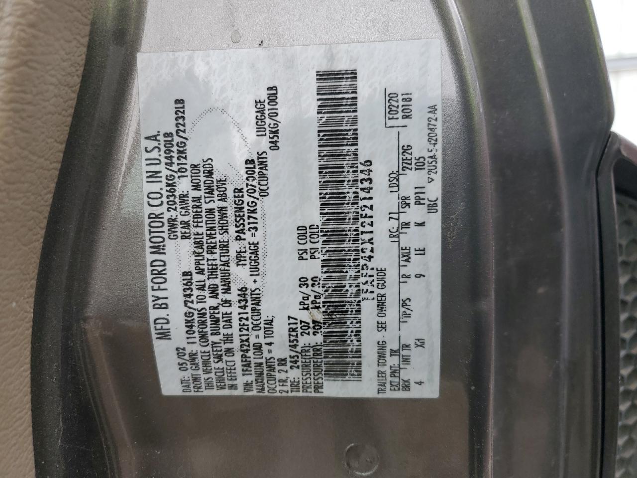 1FAFP42X12F214346 2002 Ford Mustang Gt