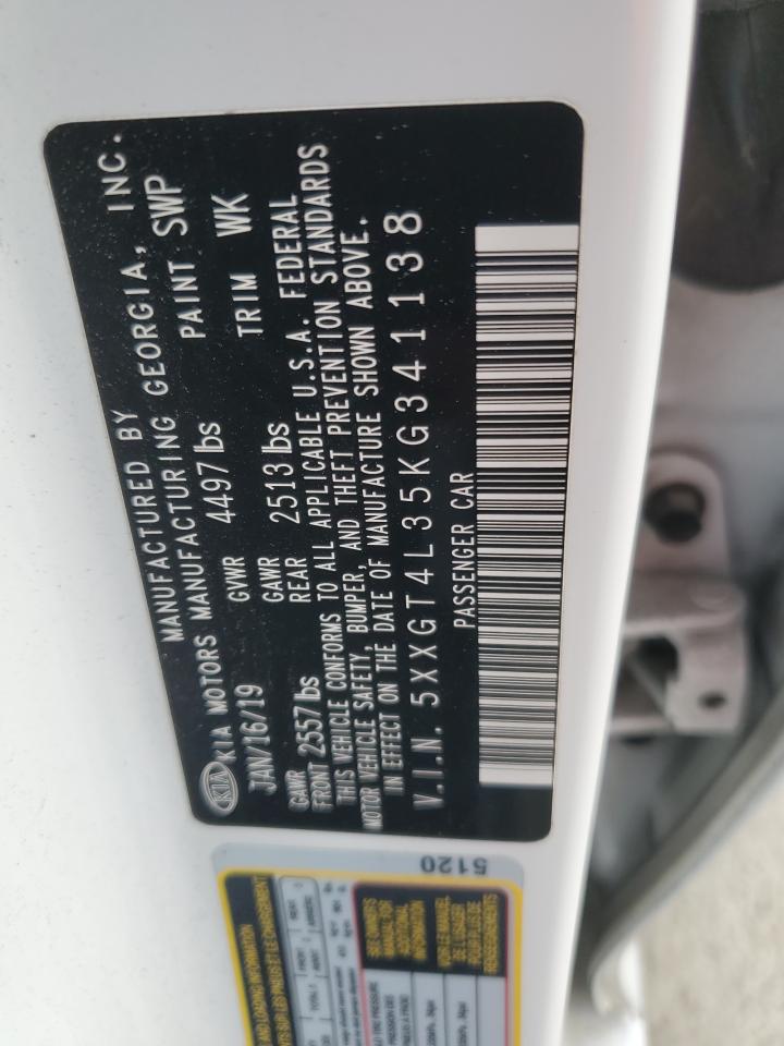 5XXGT4L35KG341138 2019 Kia Optima Lx