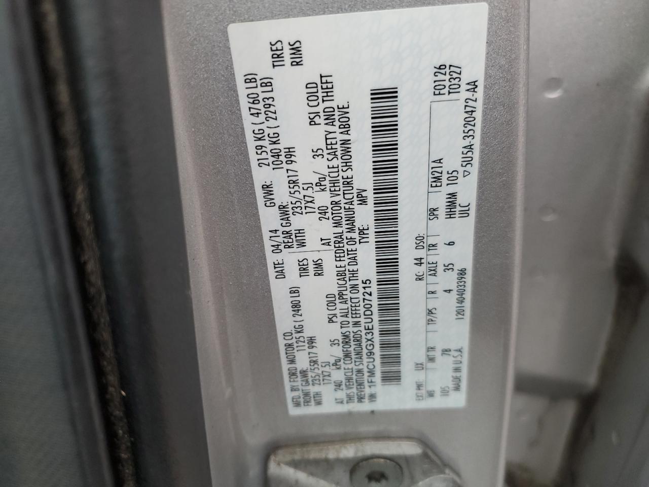 1FMCU0J98FUB13979 2015 Ford Escape Titanium