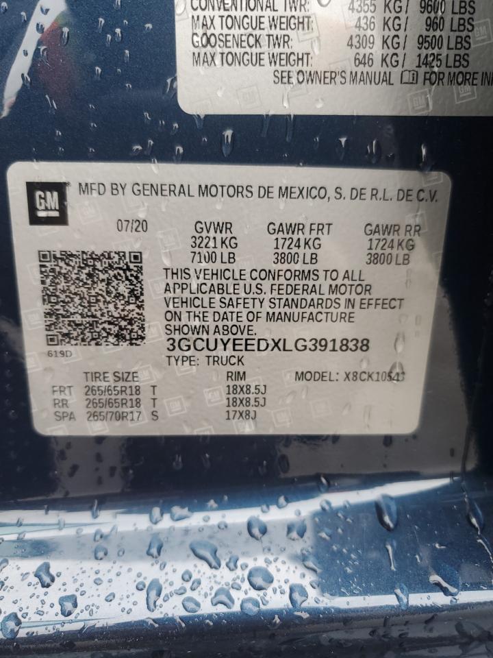 3GCUYEEDXLG391838 CHEVROLET ALL Models 2020