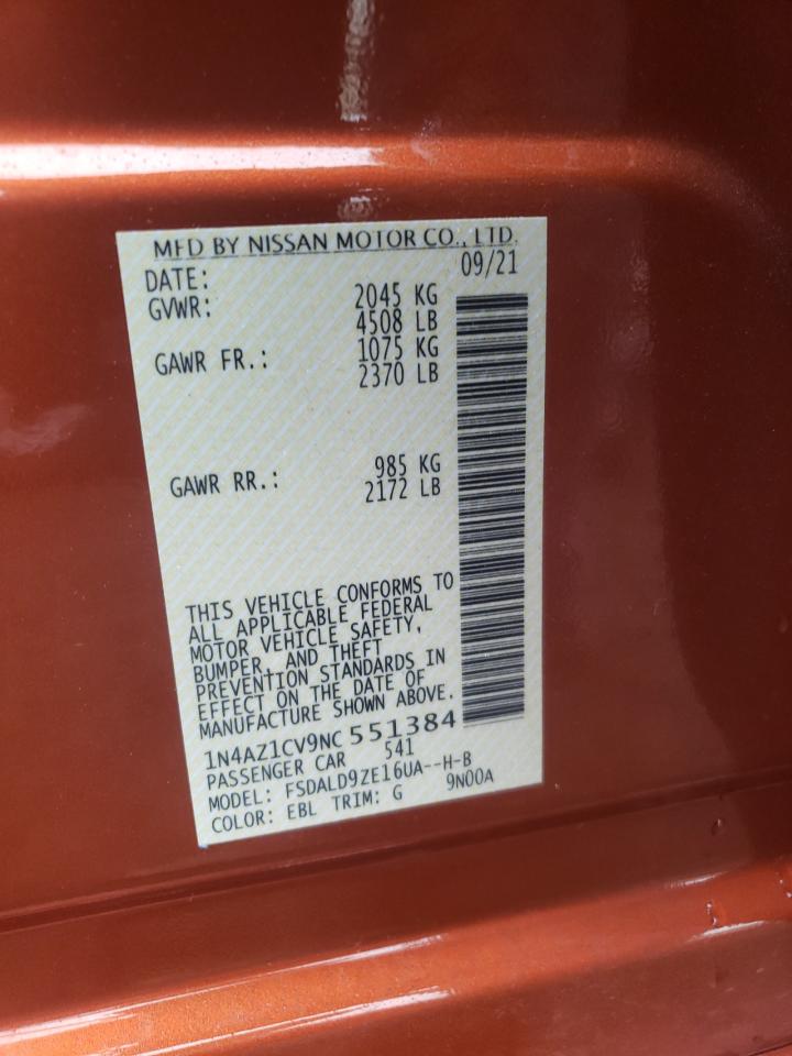 1N4AZ1CV9NC551384 NISSAN LEAF 2022