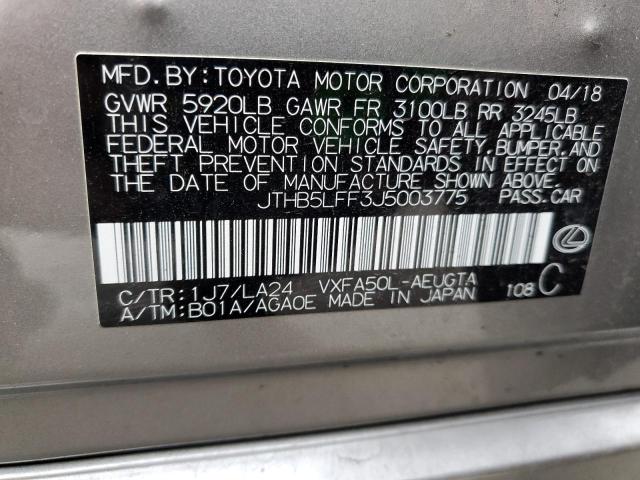 2018 LEXUS LS 500 JTHB5LFF3J5003775