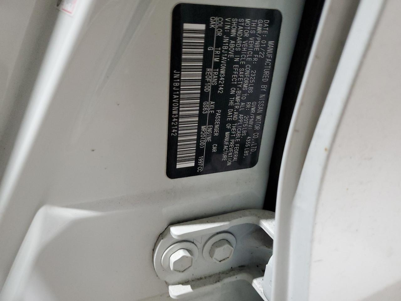 JN1BJ1AV0NW342142 NISSAN ROGUE 2022