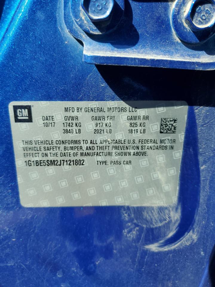 1G1BE5SM2J7121802 CHEVROLET CRUZE 2018