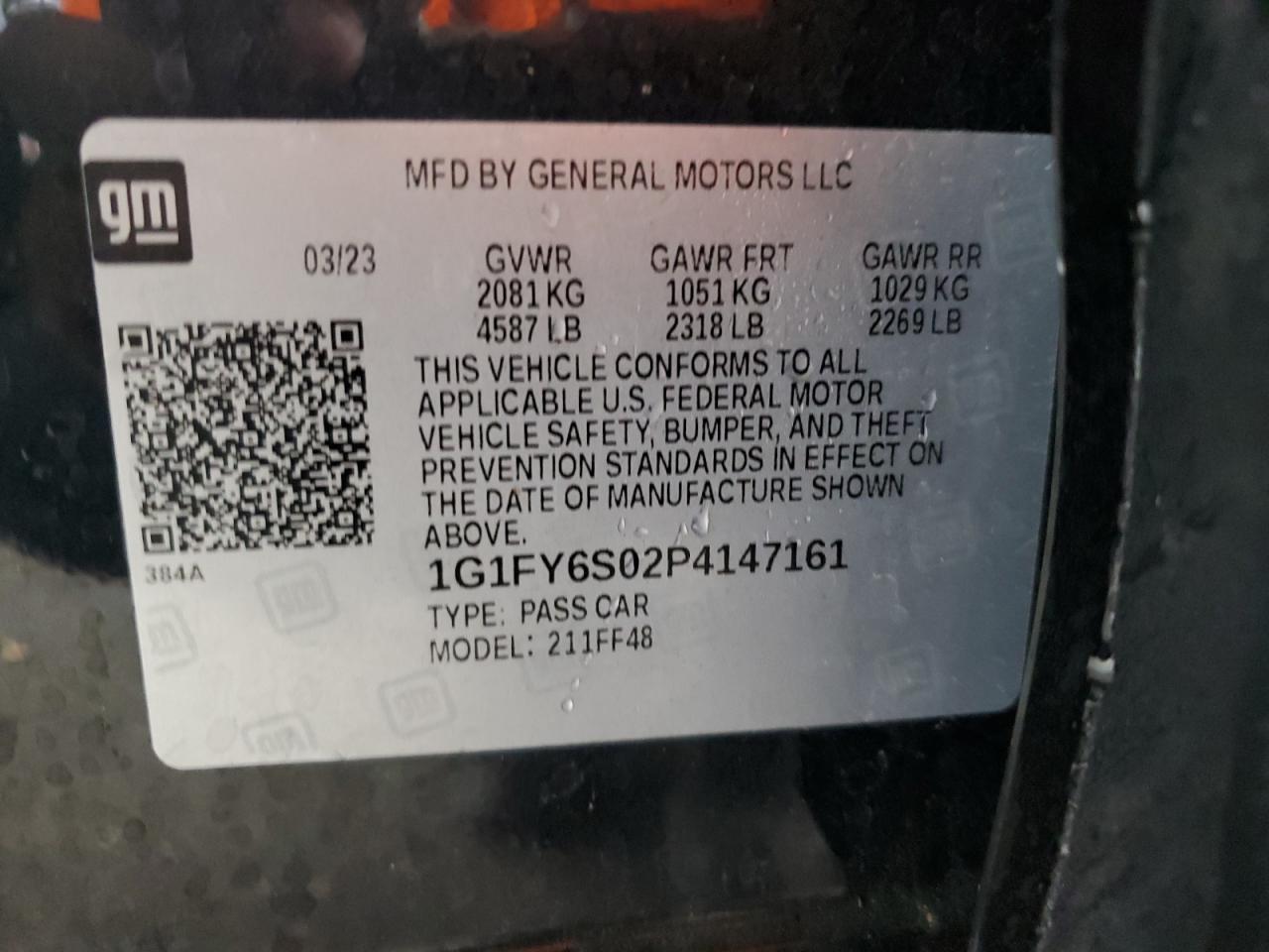 1G1FY6S02P4147161 2023 Chevrolet Bolt Euv Lt