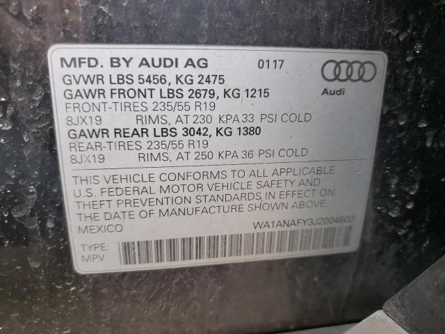 Lot #2452800441 2018 AUDI Q5 PREMIUM salvage car